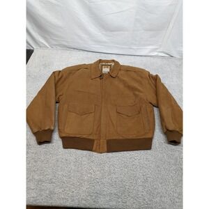 Vintage G-III Global Identity Aviator Leather Suede Bomber Jacket Large Brown